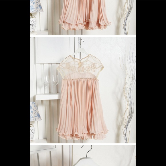 Dresses & Skirts - The most Beautiful embroidered nude pleated dress